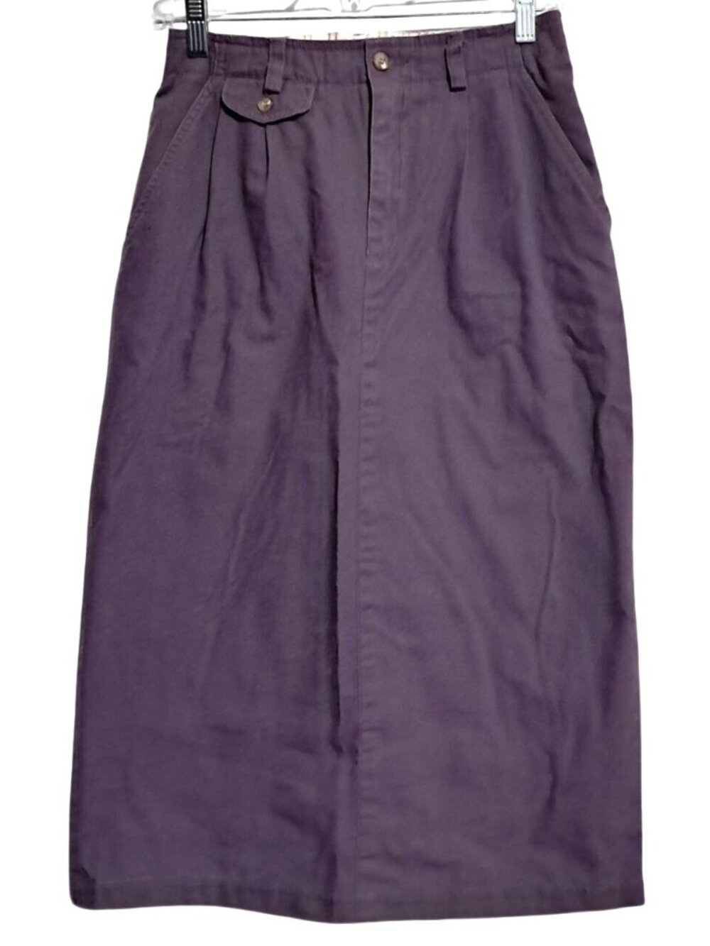 Vintage LizSport Purple Skirt Womens Size 4 Cotton Casual‎ A-Line Button Details